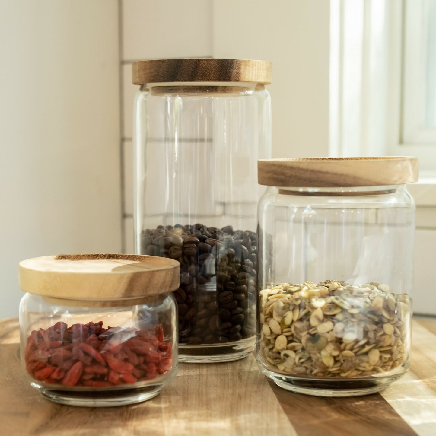 Glass & Acacia Canister