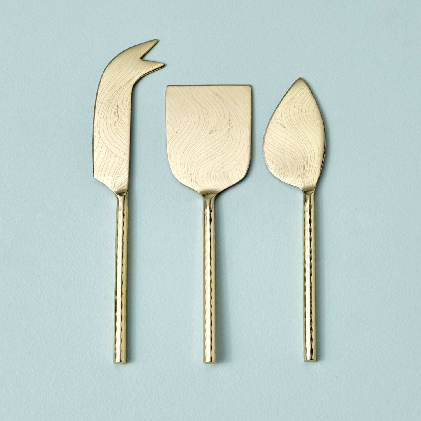 Etched & Hammered Serving/Cheese Set