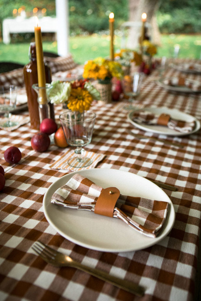Gingham Woven Tablecloth