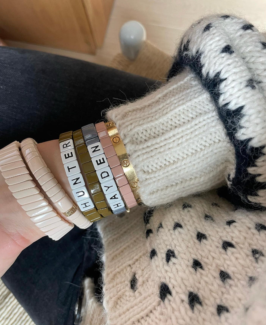Slanted Thick Ivory Beads Bracelet