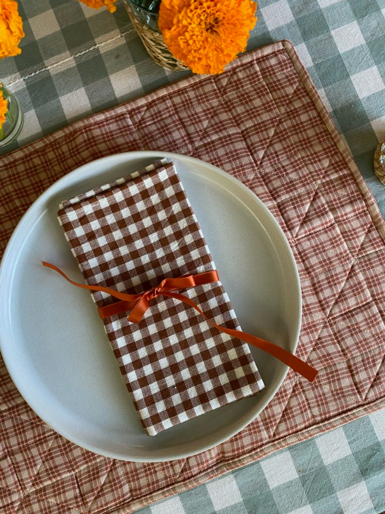 Mini Gingham woven Napkins set/4