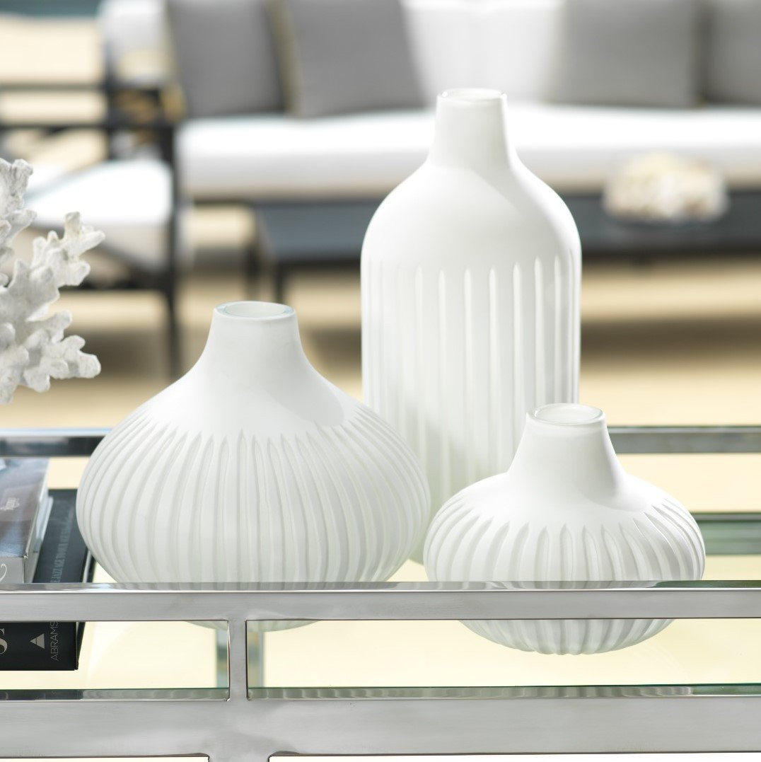 Puerto Galera White Glass Vase