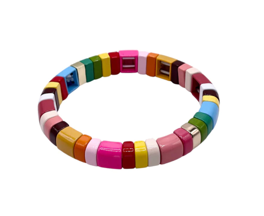 Rounded Enamel Tile Bracelet