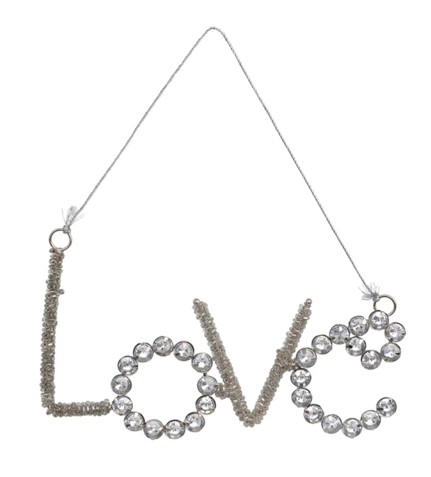 Metal, Glass Bead and Jewel Ornament "Love"