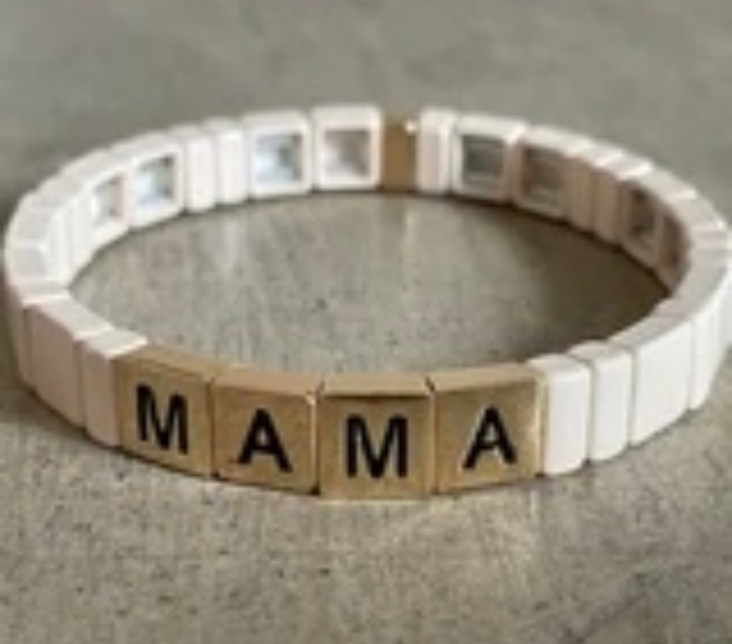 Ivory and Gold Mama Bracelet