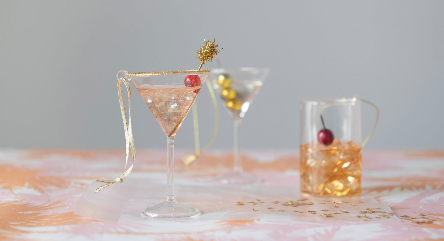 Glass Cocktail Ornament