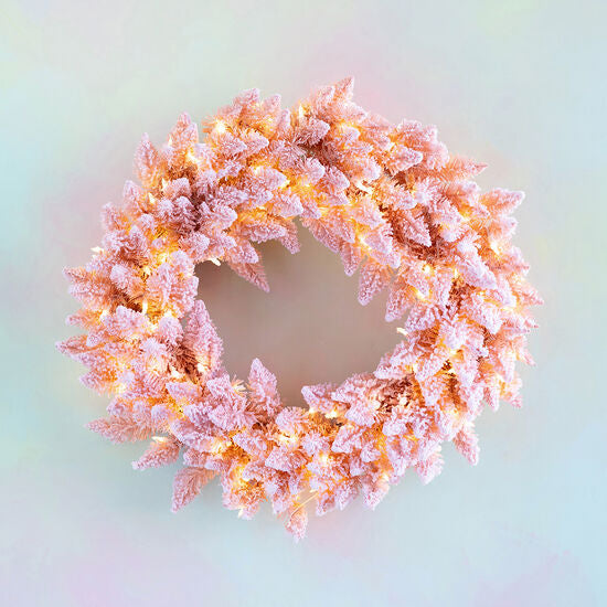 Pink Flocked Wreath
