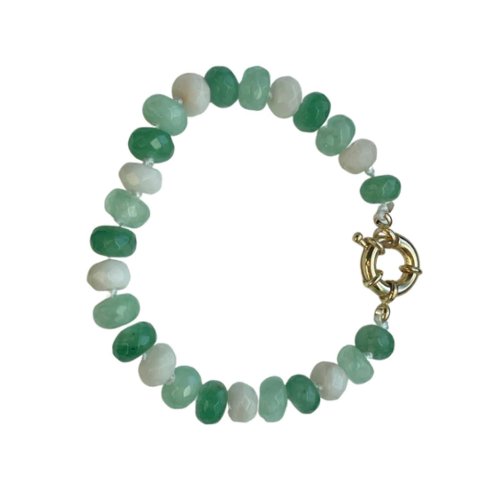 Green Knotted Semi Precious Bracelet