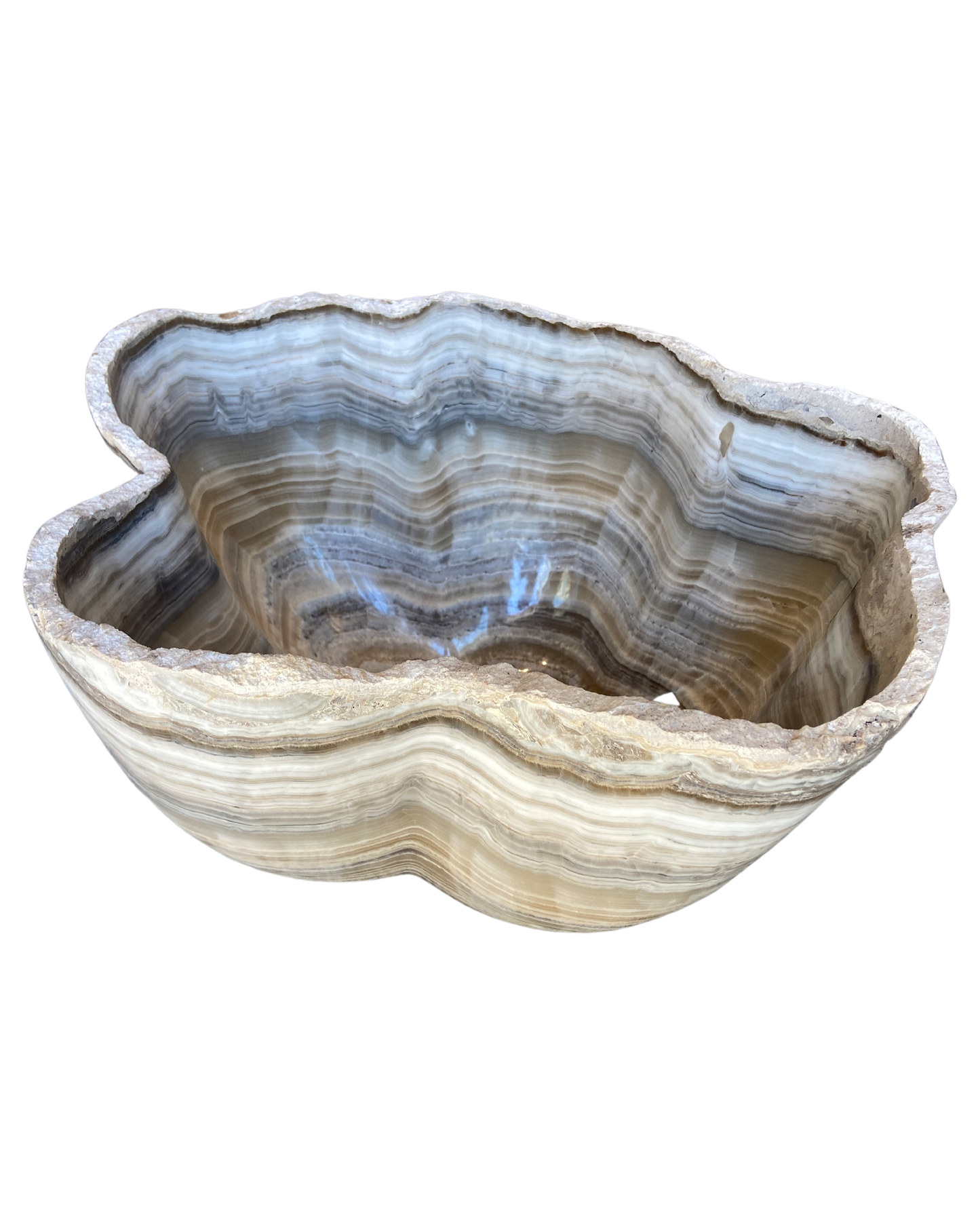 Gris Amber Patina Petal Bowl