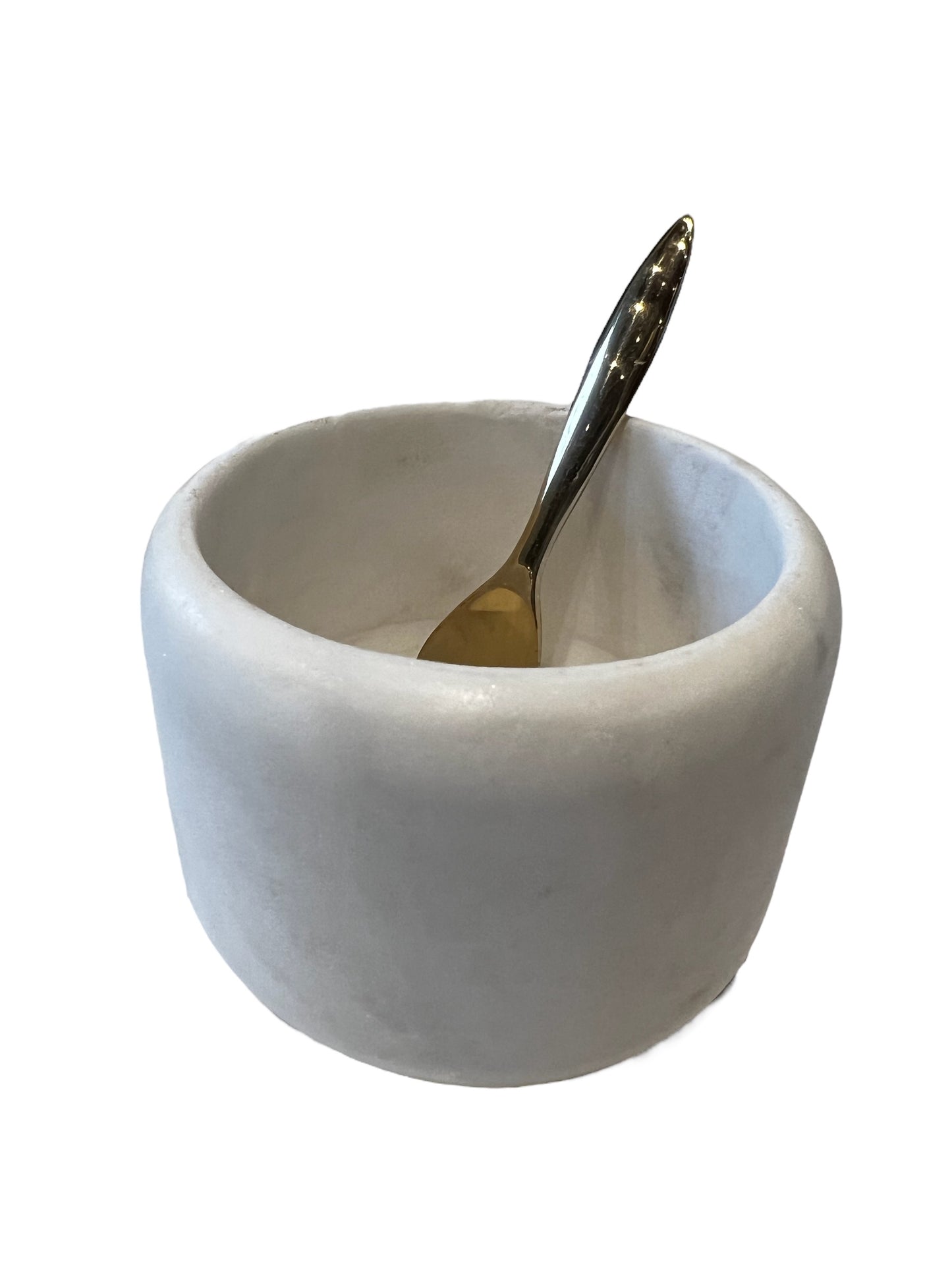 Marble Pinch Pot with Brass Spoon