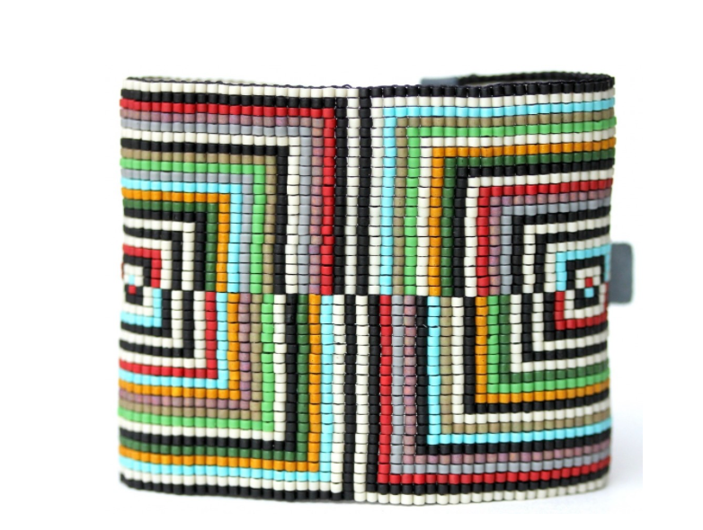 Green Rectangle Beaded Bracelet