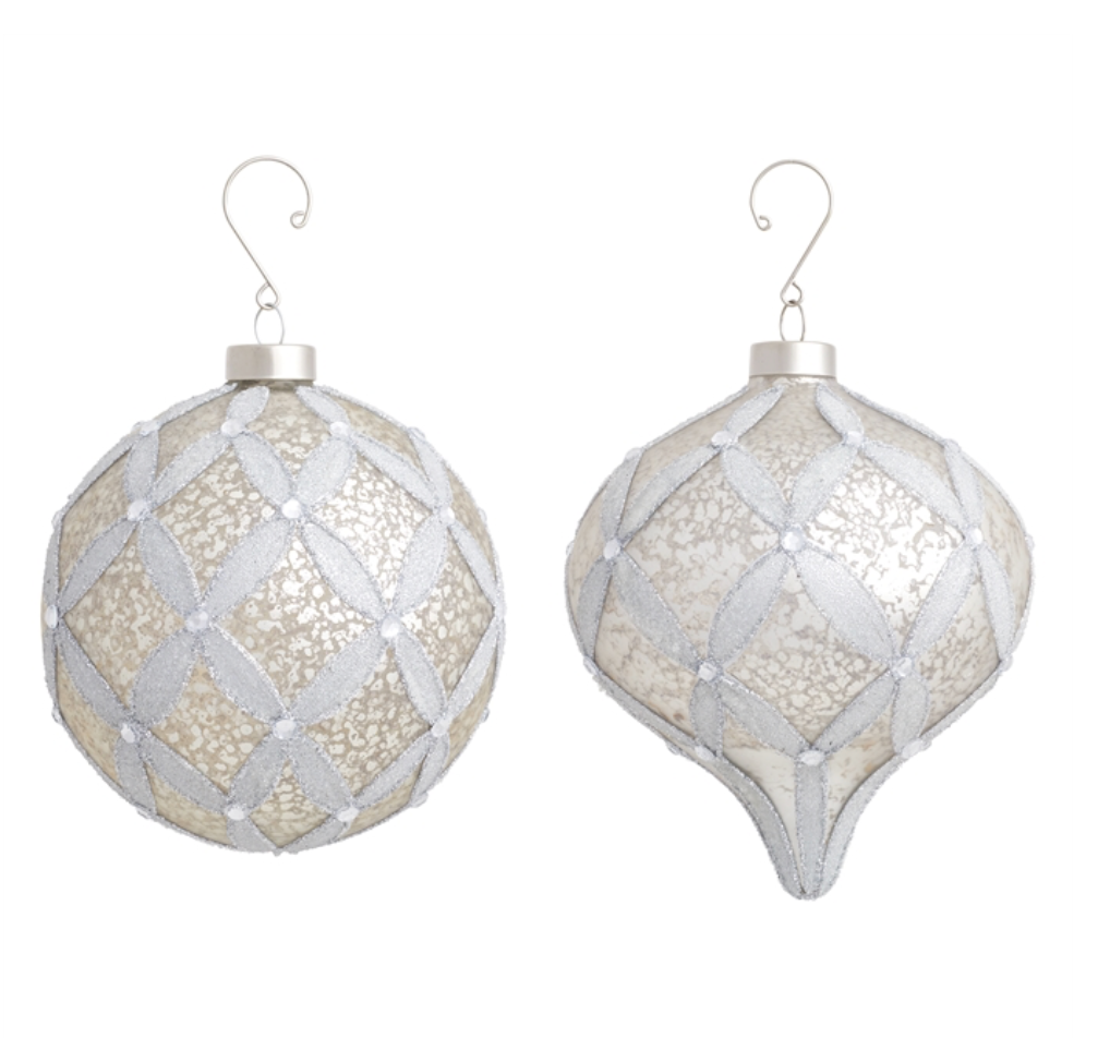 Antiqued Medallion Glass Ornaments