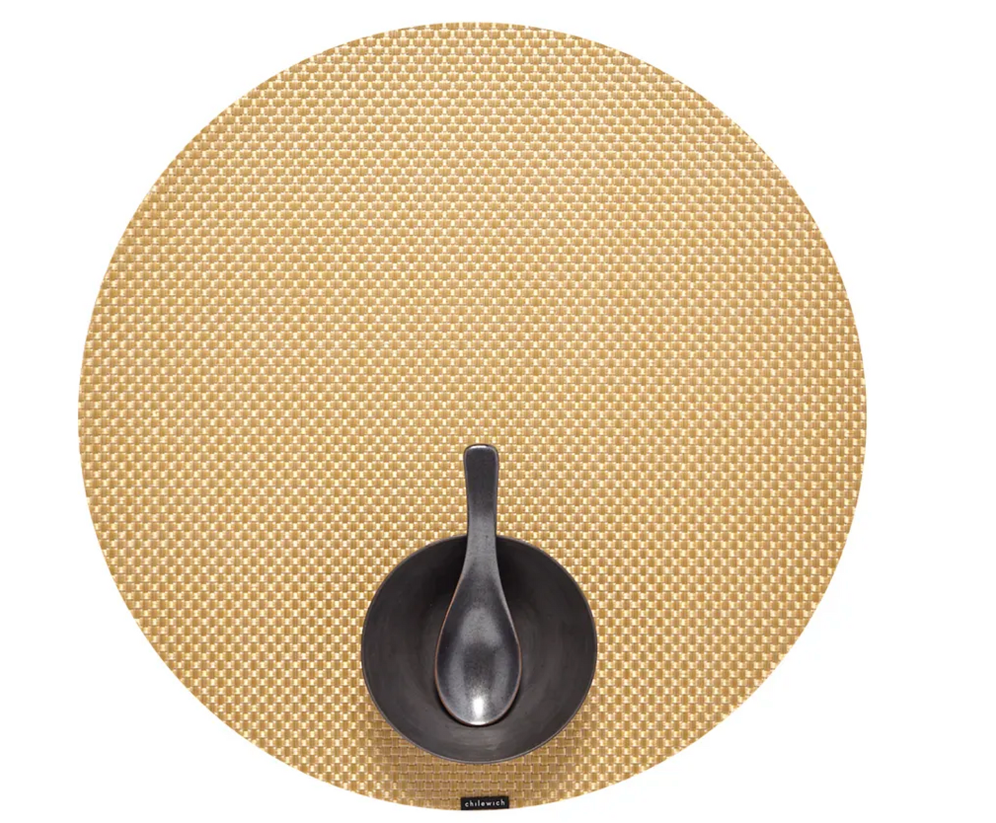 Basketweave Gilded Round Place Mat
