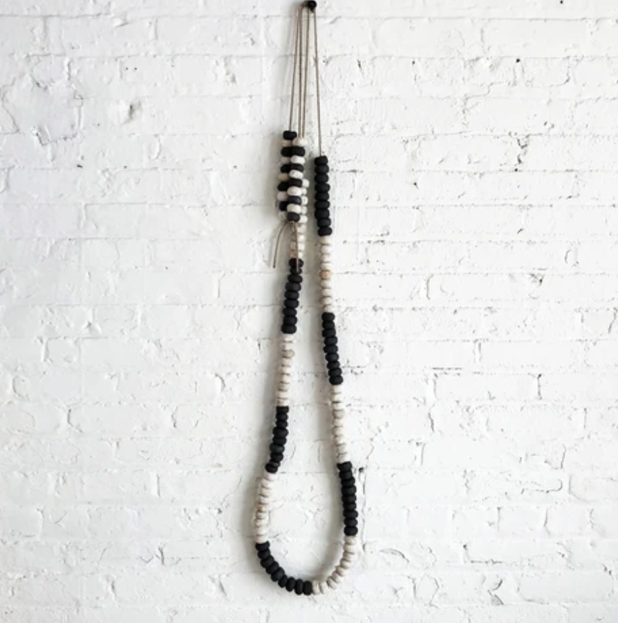 Garland 108: Black & White Press Beads