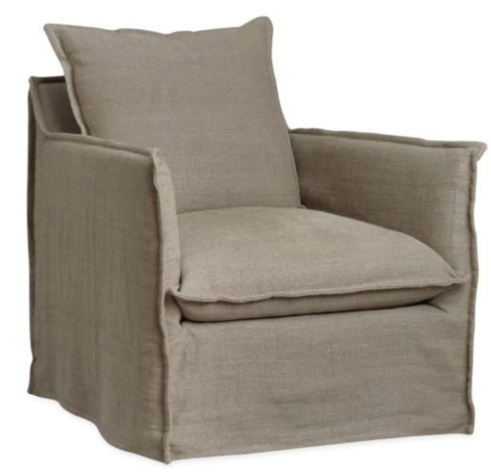 C1297-01SW Slipcovered Swivel Chair - Emory Silver