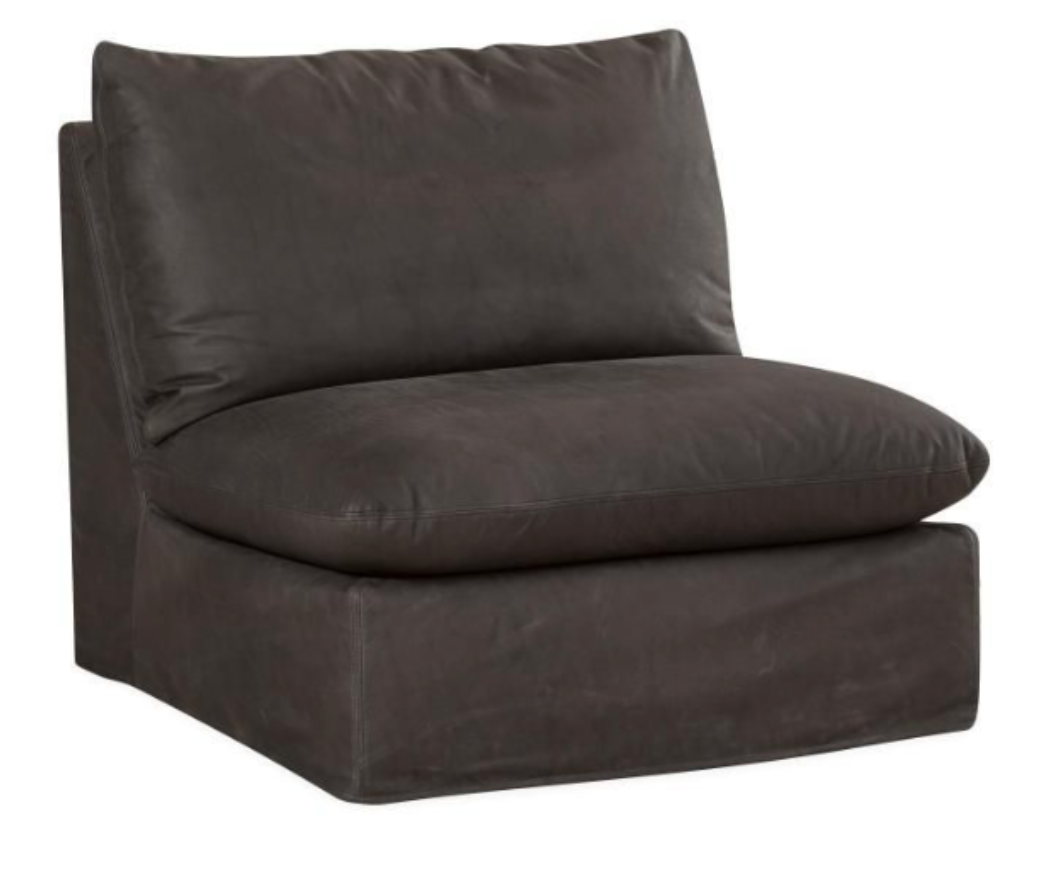LS1496-01SW Leather Slipcovered Swivel Chair