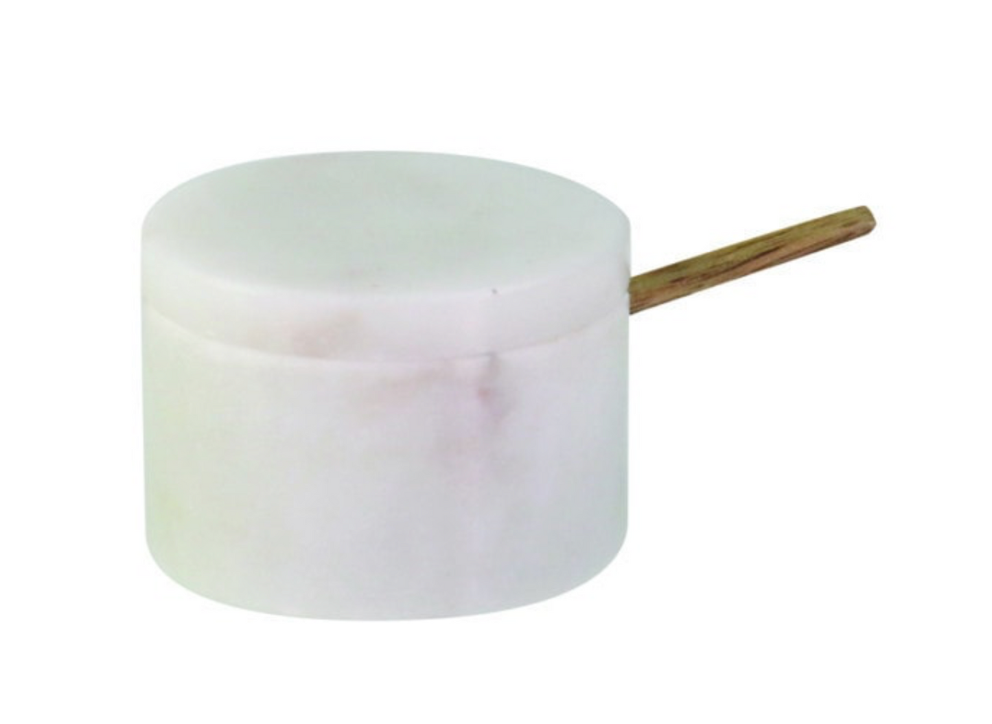 Marble Lidded Cellar with Wood Spoon