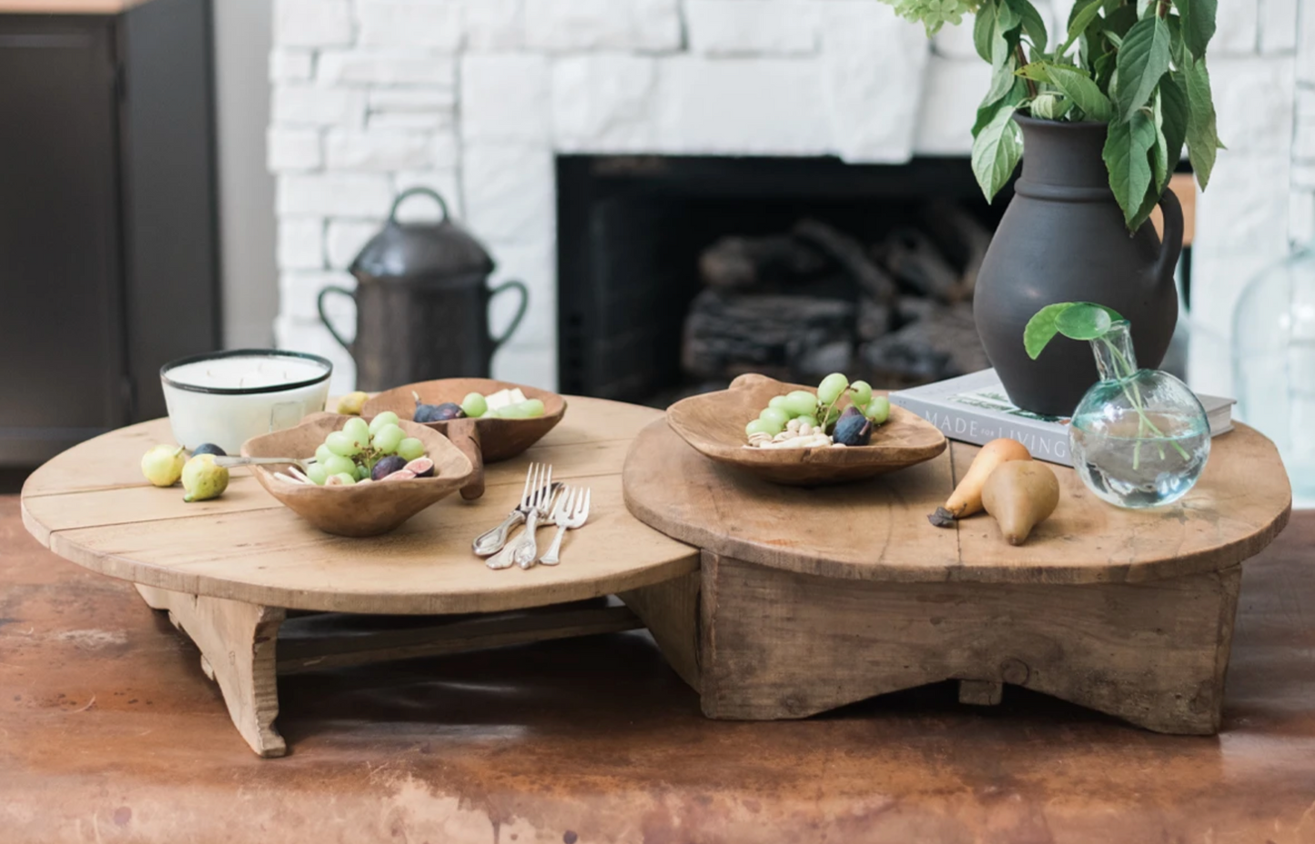 Large Found Round Footed Board
