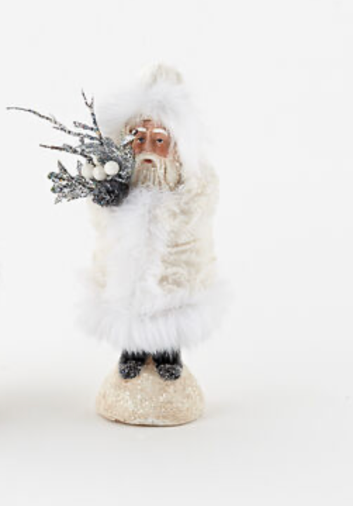 Small White Furry Belesnickle Santa