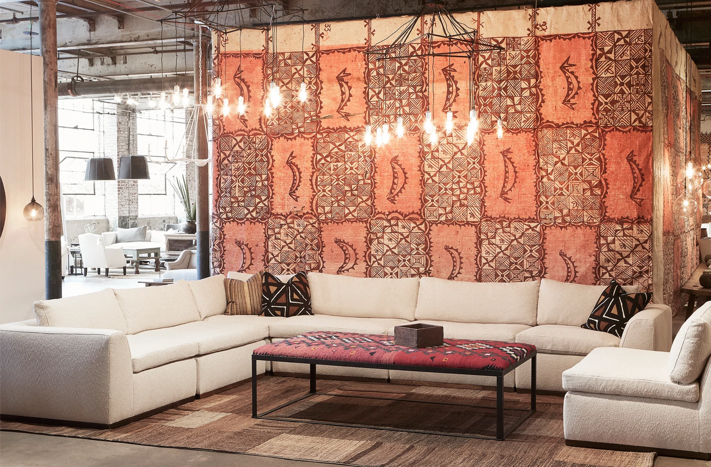 Lorenzo Sectional - Spur Terracotta & Brevard Ivory