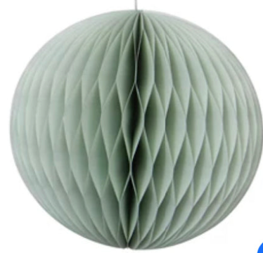 7" Round Paper Honeycomb Ornament, 3 Colors