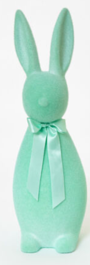 Large Flocked Button Nose Bunny