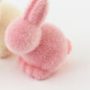 Load image into Gallery viewer, Small Flocked Seated Bunny
