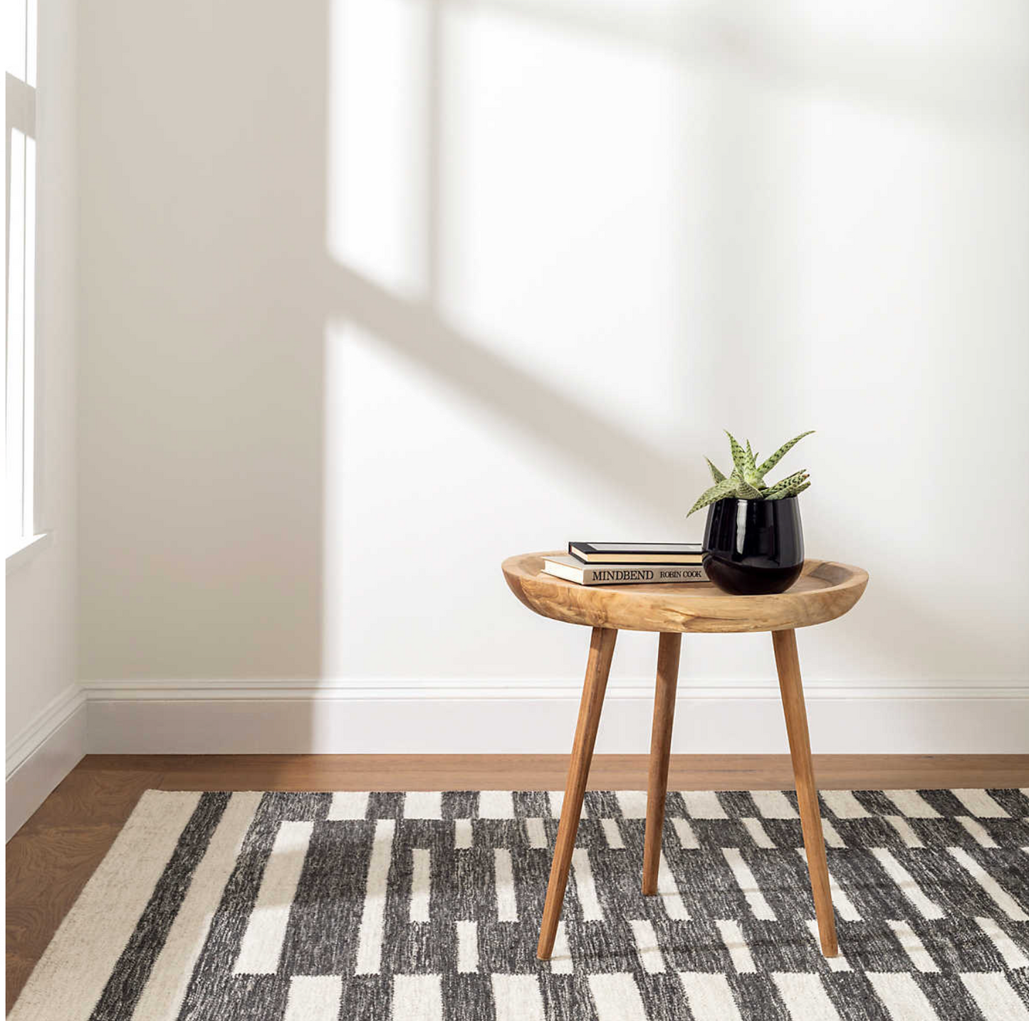 Heights Charcoal Woven Wool Rug