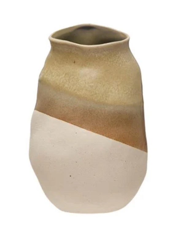 Tri-Tone Stoneware Vase