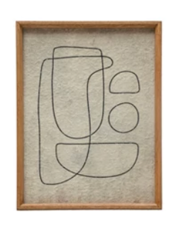 Wood Framed Glass Wall Décor Abstract