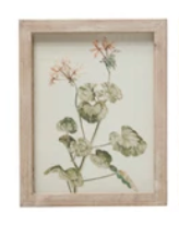 Wood Framed Glass Wall Décor Botanicals