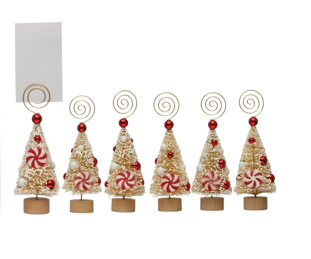 Bottle Brush Tree Place Cards/photo holders