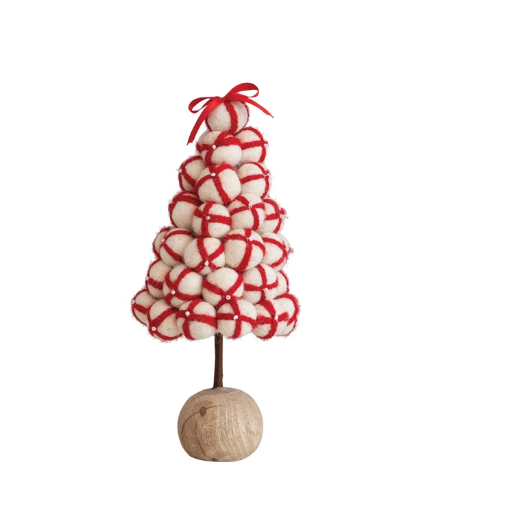 Handmade Wool Felt Pom Pom Tree