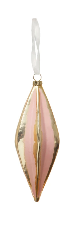 Hand-Painted Glass Pleated Ornament