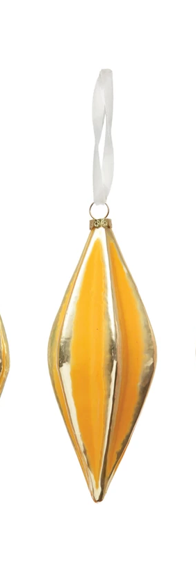 Hand-Painted Glass Pleated Ornament
