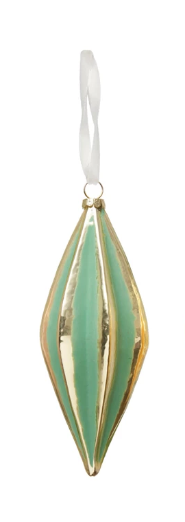 Hand-Painted Glass Pleated Ornament