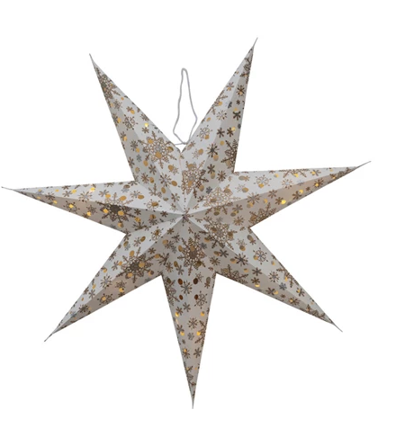 Handmade Paper Star Ornament with LED lights