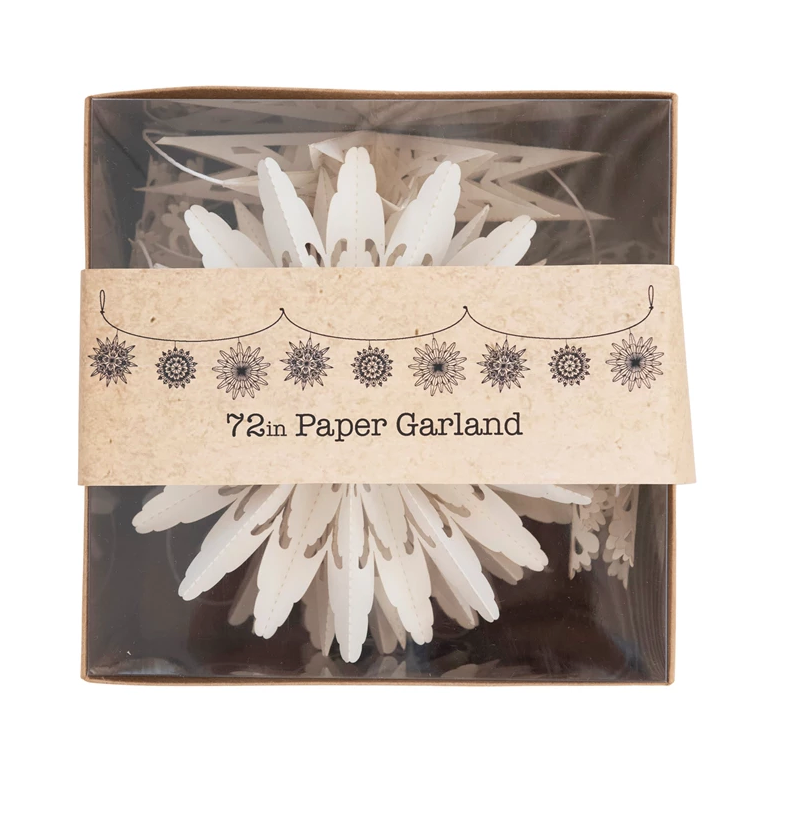 72"L Paper Snowflake Garland