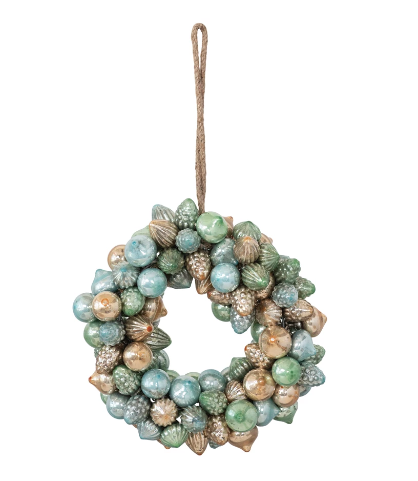 Mercury Glass Ornament Wreath