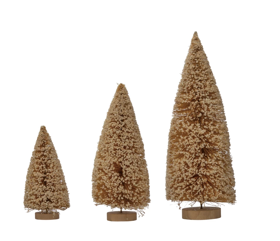 Natural Sisal Bottle Brush Trees Set