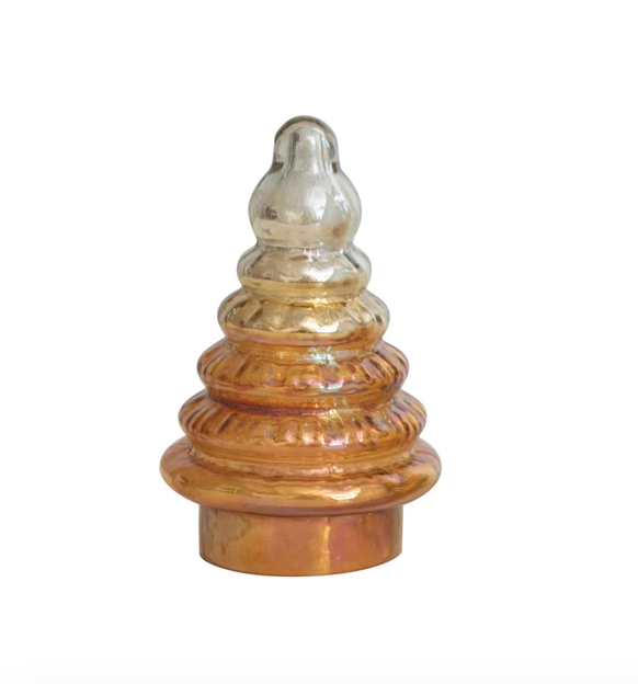 Embossed Two-Toned Mercury Glass Tree