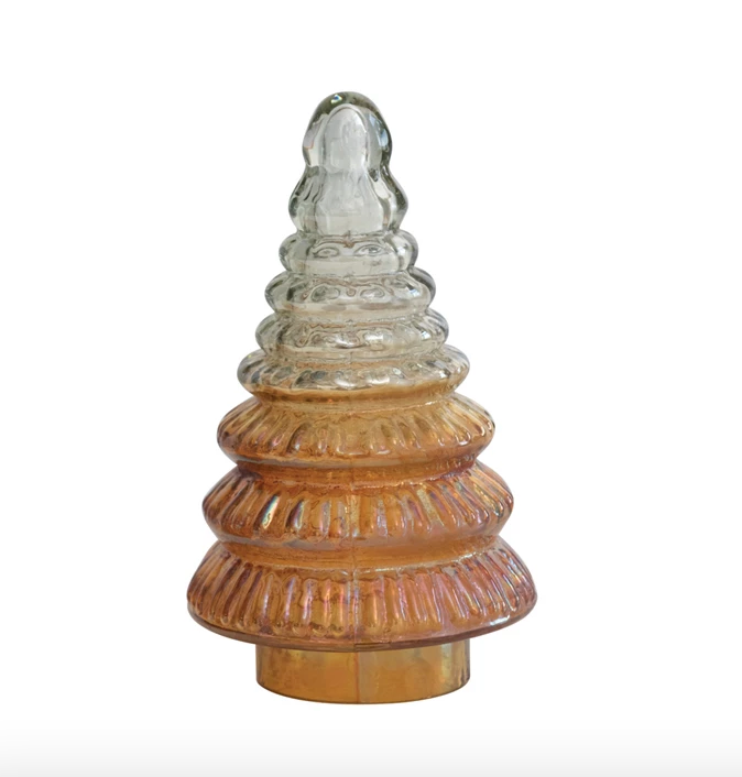 Embossed Two-Toned Mercury Glass Tree