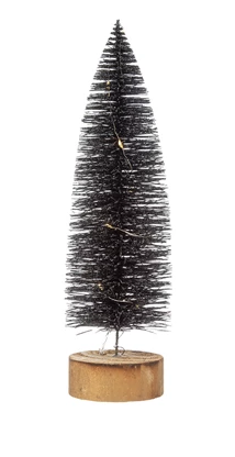Plastic Bottle Brush Trees LED lights & Wood Bases