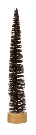 Skinny Plastic Bottle Brush Trees LED lights & Wood Bases