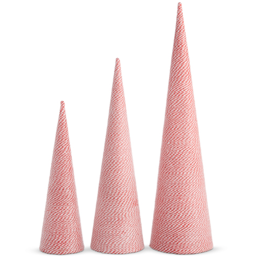 Red and White Striped Rope Cone Tree