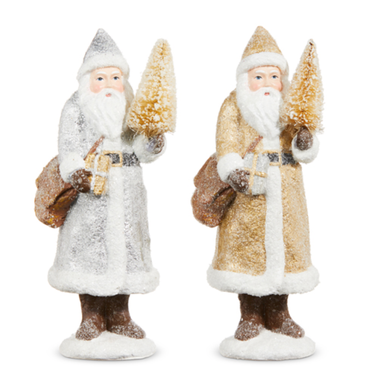 GLITTER SANTA WITH TREE