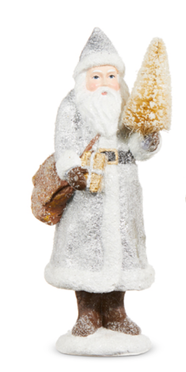 GLITTER SANTA WITH TREE