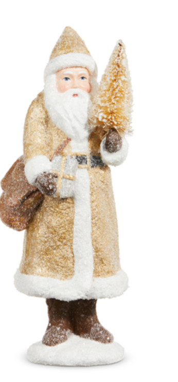 GLITTER SANTA WITH TREE