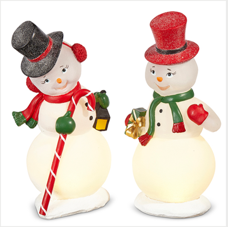 LIGHTED VINTAGE SNOWMAN