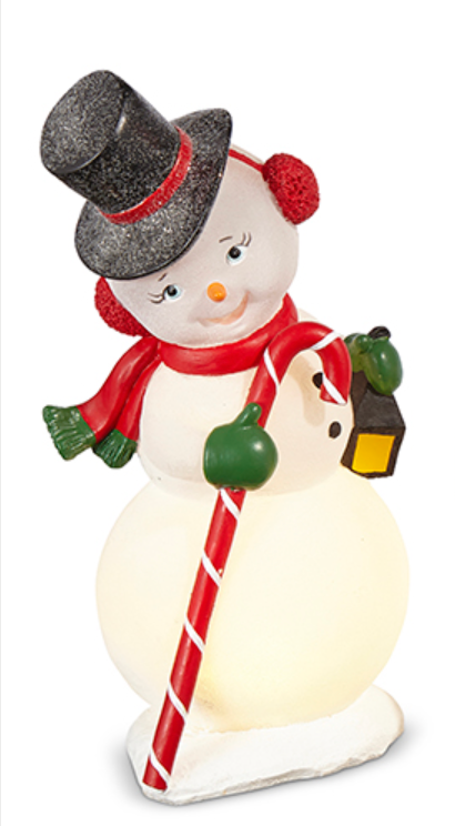 LIGHTED VINTAGE SNOWMAN